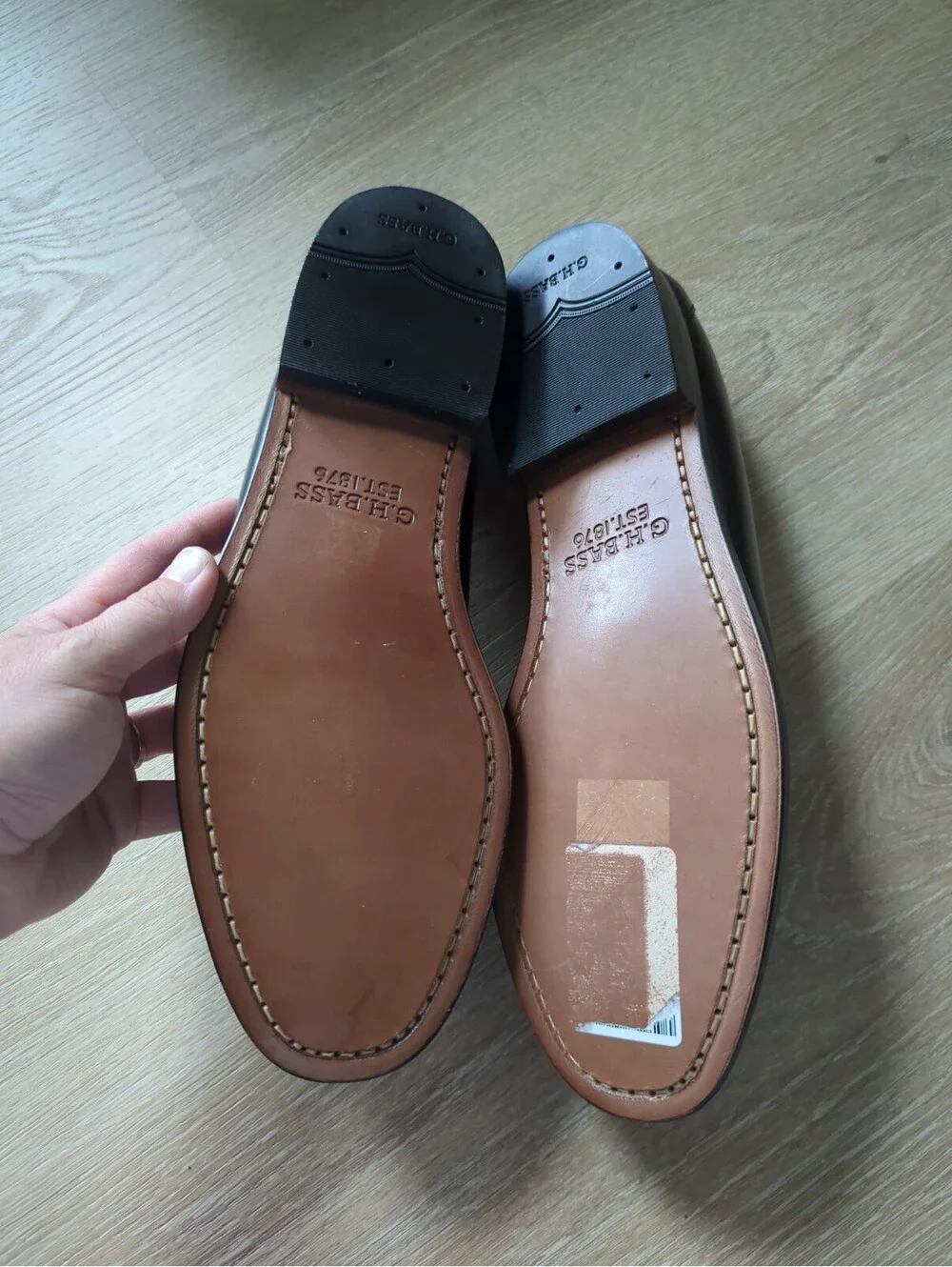 G.H. Bass & Co Larson Weejuns Men's  Wine Dark Brown Leather Penny Loafers 10.5